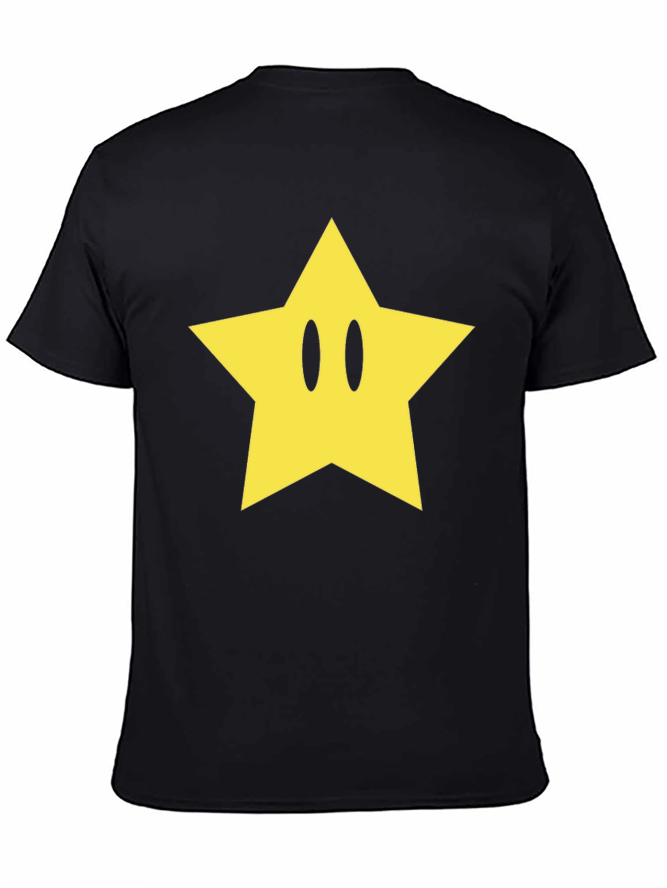 Black T-Shirt with Yellow Star Graphic