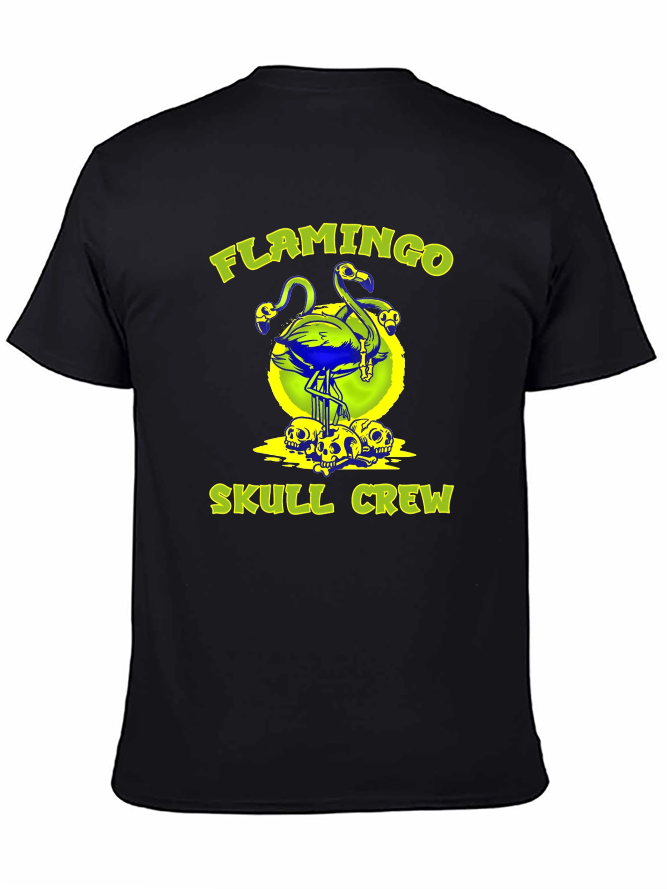 Flamingo Skull Crew Graphic Tee - Bold & Unique!
