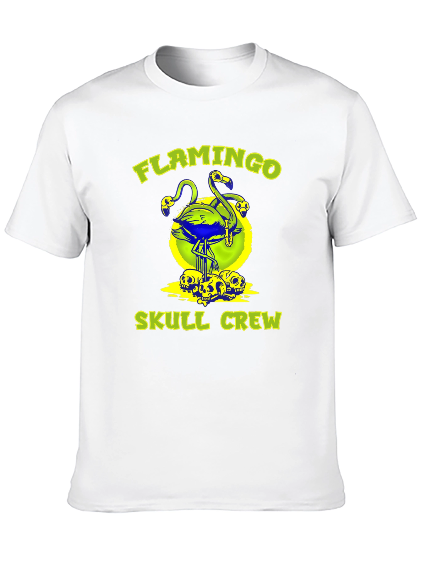 Flamingo Skull Crew Graphic Tee - Bold & Unique!