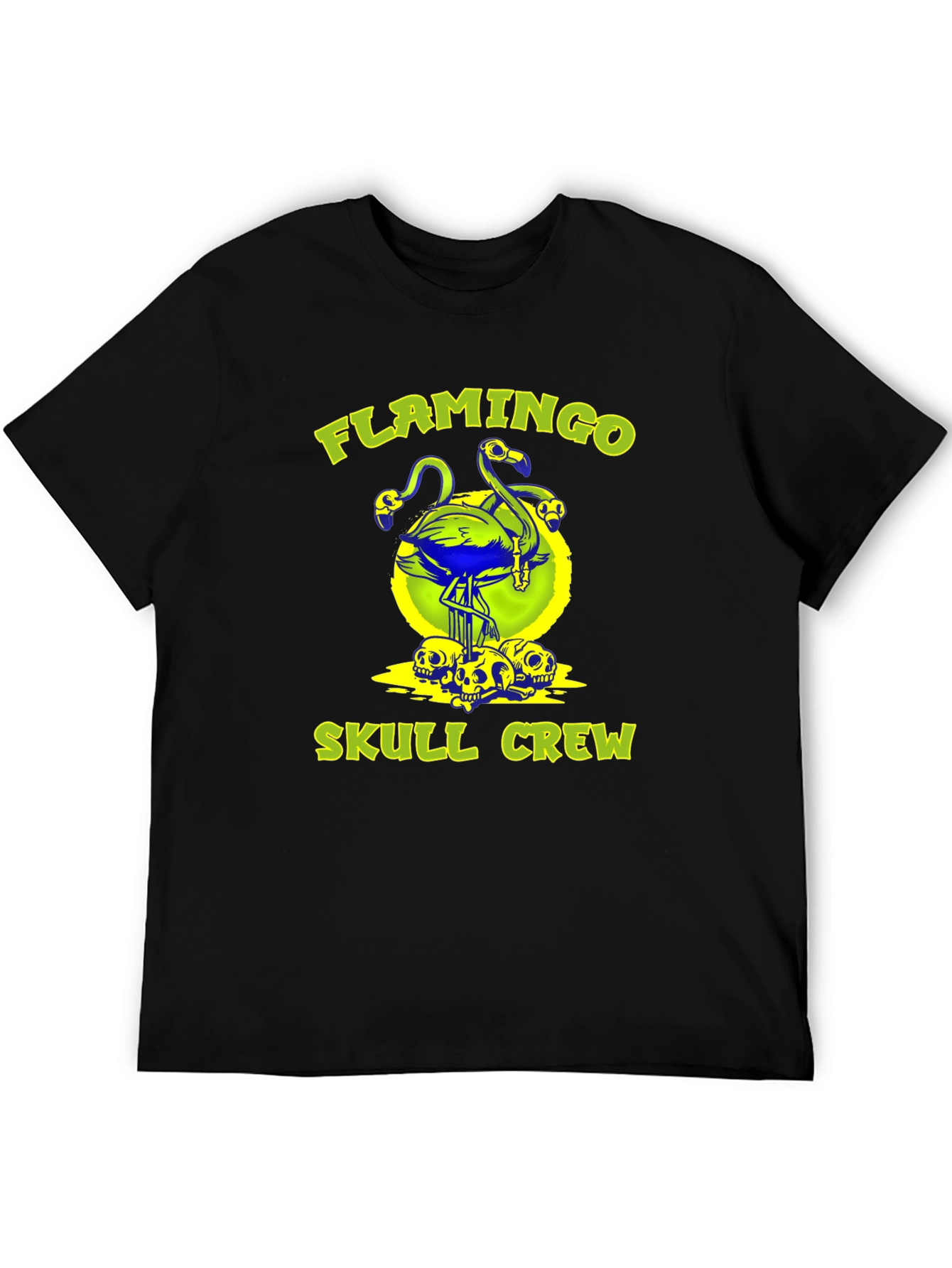 Flamingo Skull Crew Graphic Tee - Bold & Unique!