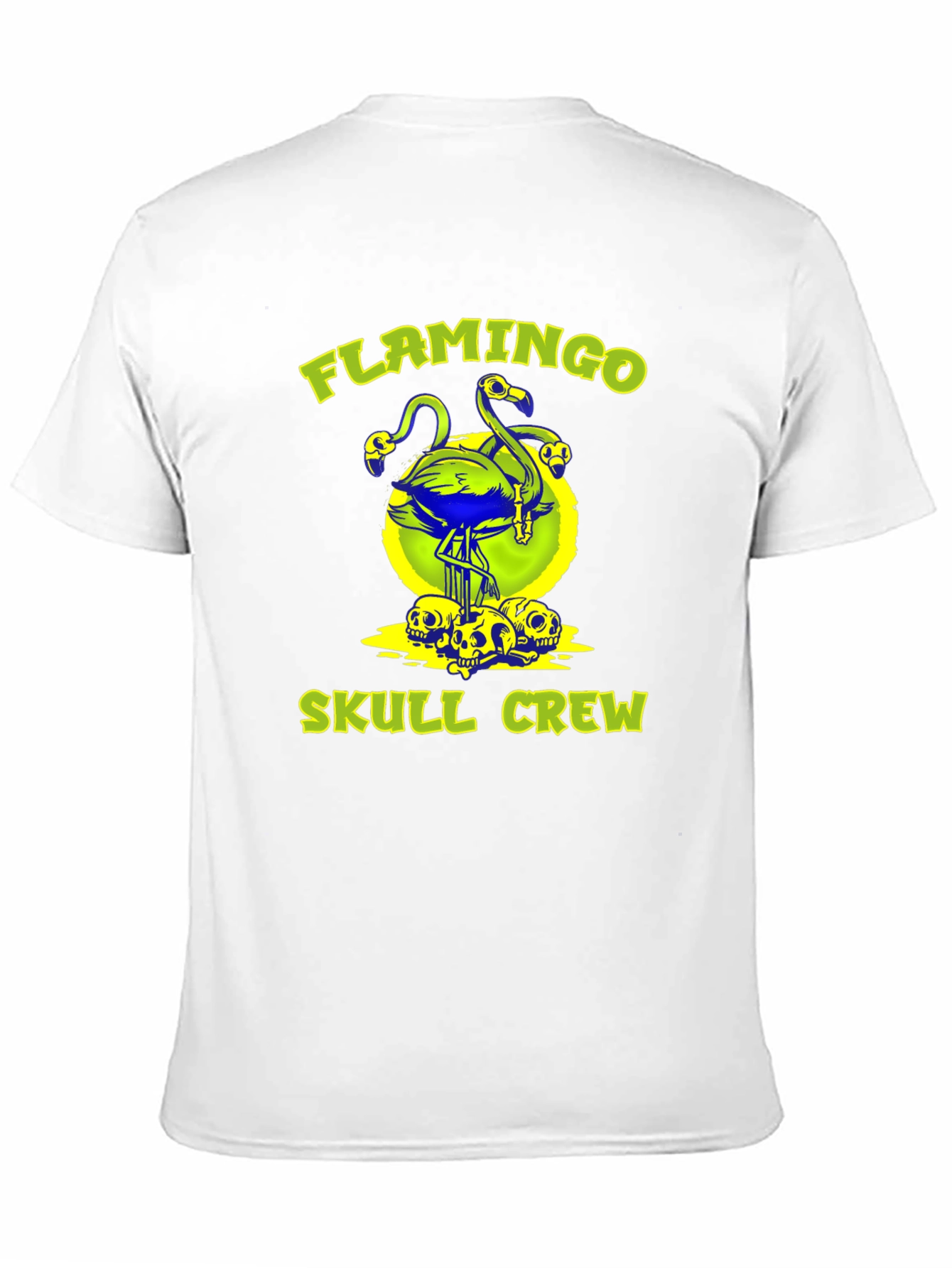 Flamingo Skull Crew Graphic Tee - Bold & Unique!