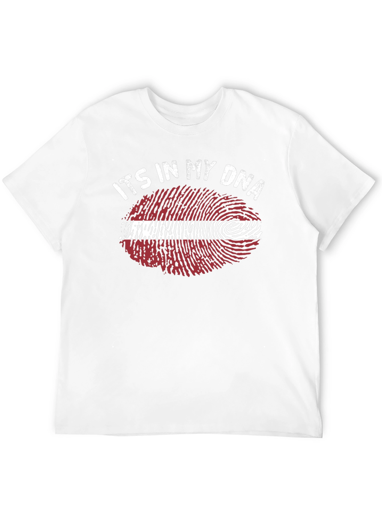 Latvia Flag DNA Fingerprint T-Shirt