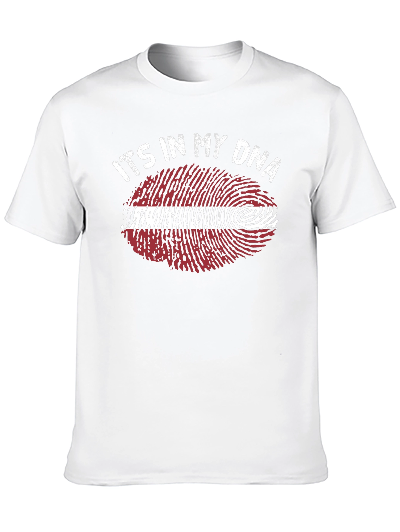Latvia Flag DNA Fingerprint T-Shirt