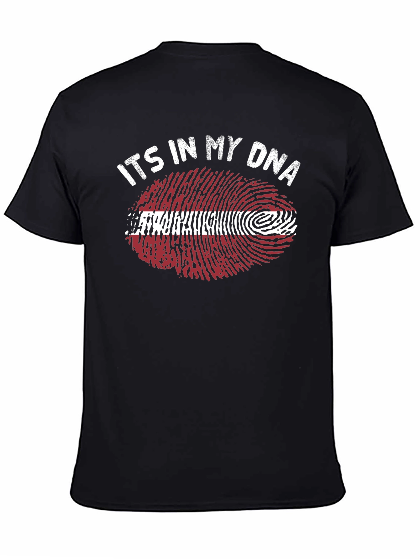 Latvia Flag DNA Fingerprint T-Shirt