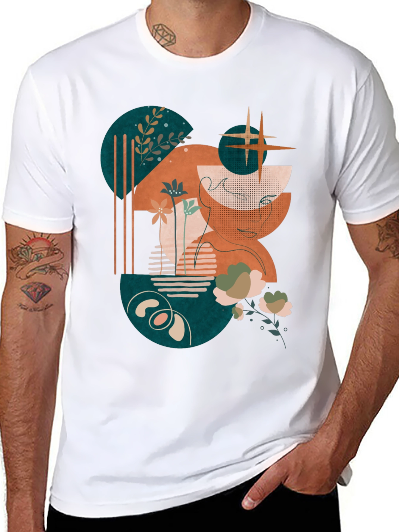 Abstract Graphic Print Tee