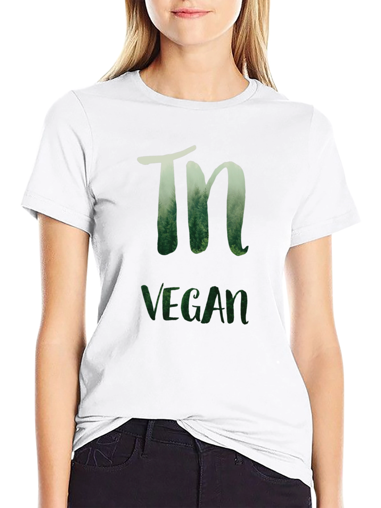 Nature Vegan T-Shirt - Black Cotton Blend