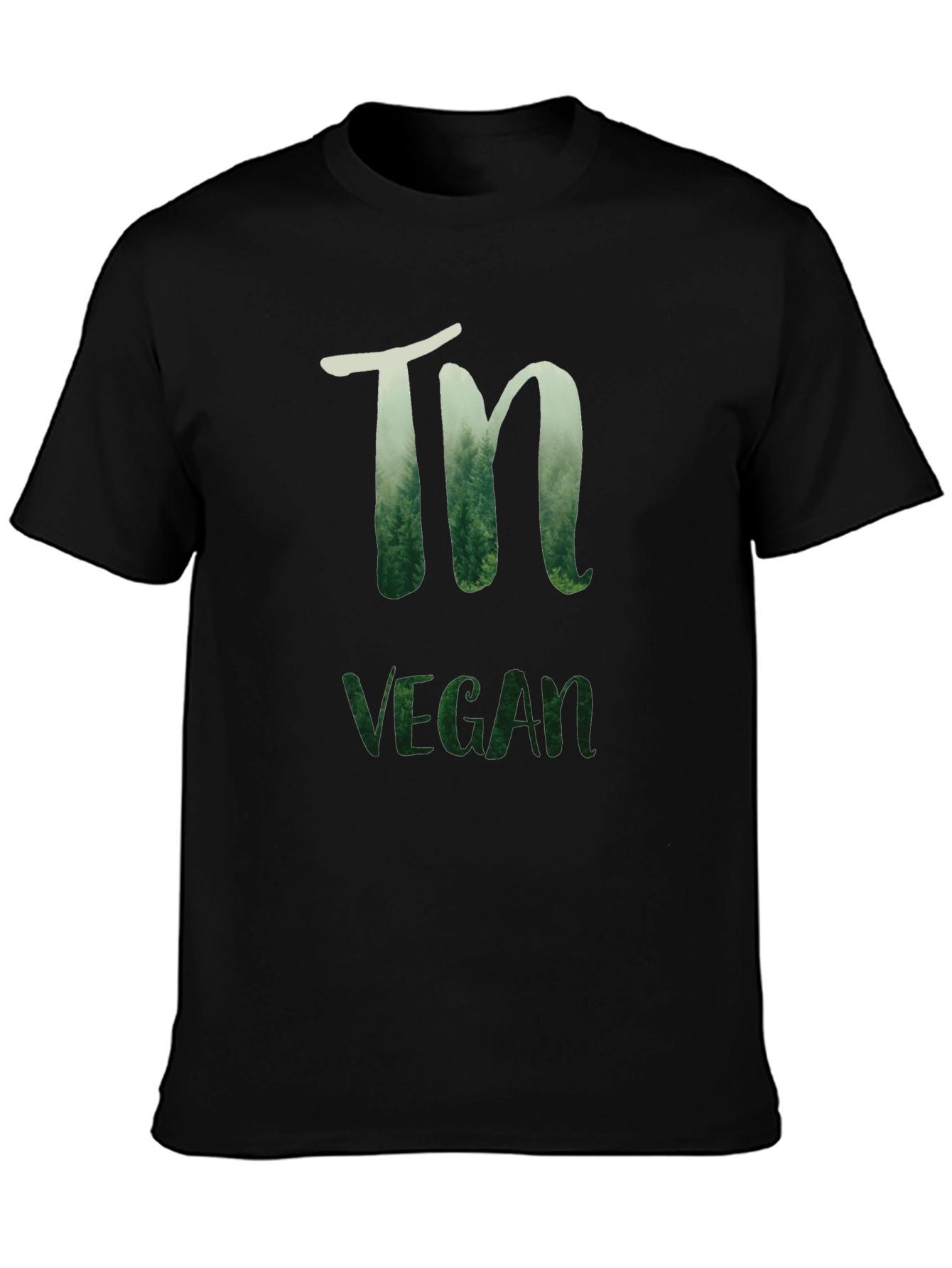 Nature Vegan T-Shirt - Black Cotton Blend