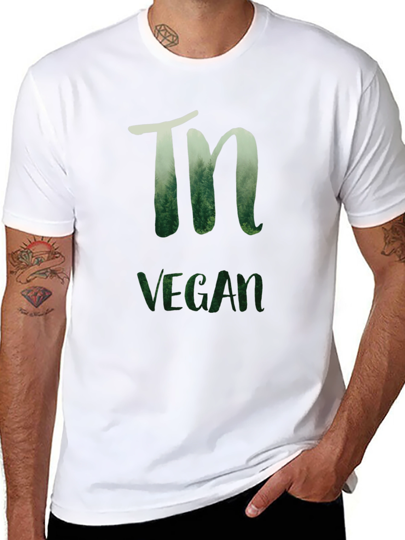 Nature Vegan T-Shirt - Black Cotton Blend