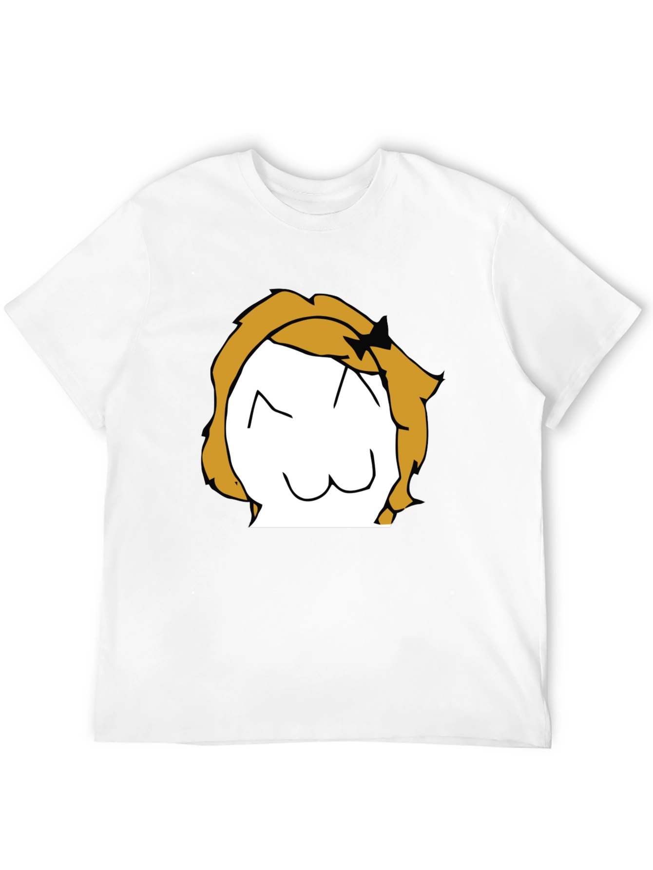 Anime Style Graphic T-Shirt - Black Crew Neck