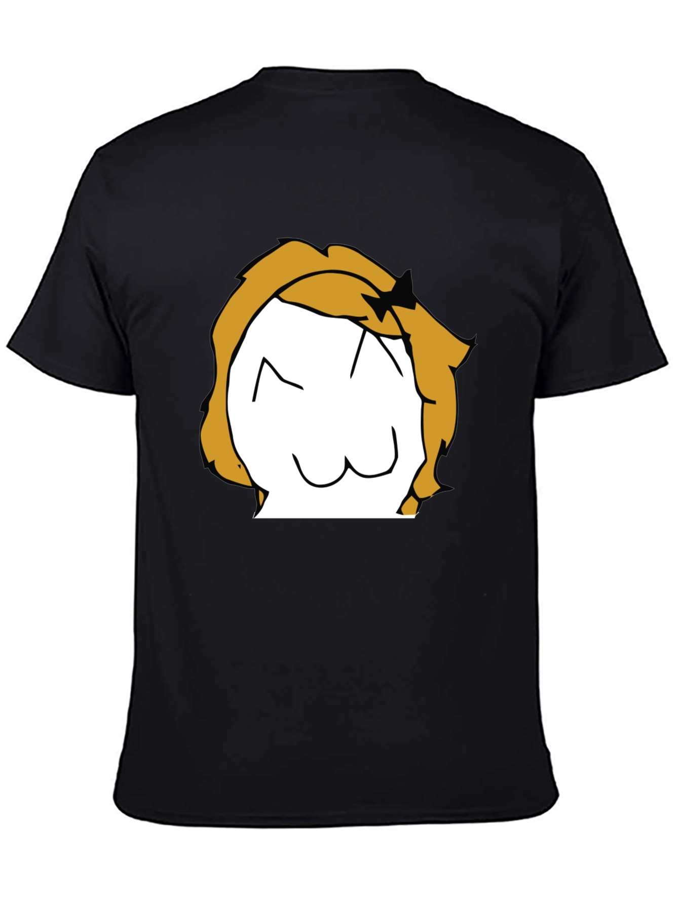 Anime Style Graphic T-Shirt - Black Crew Neck