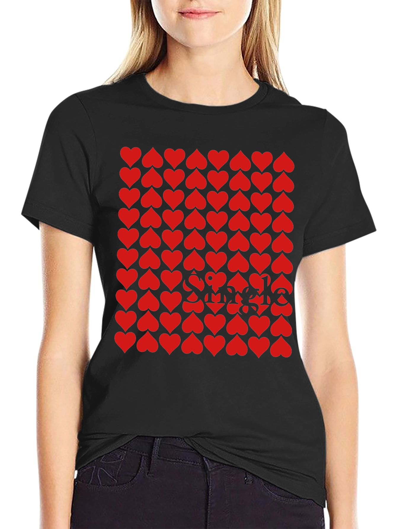 Heart Pattern Graphic Tee - Stylish Unisex T-Shirt
