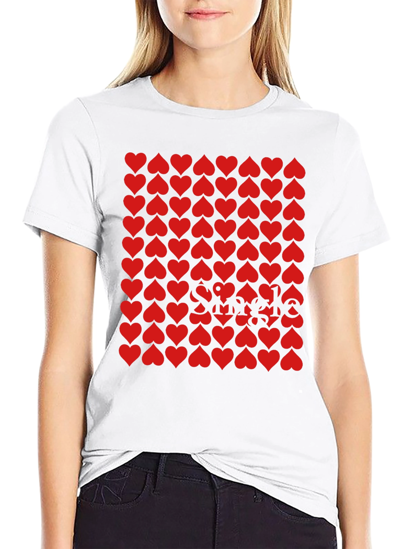 Heart Pattern Graphic Tee - Stylish Unisex T-Shirt