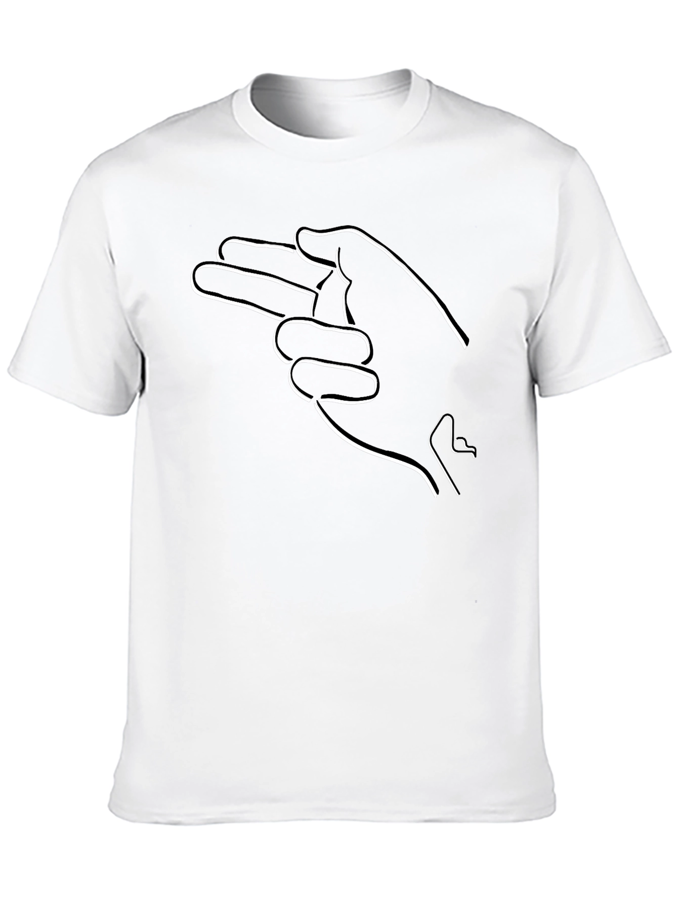 Minimalist Hand Gesture Graphic T-Shirt