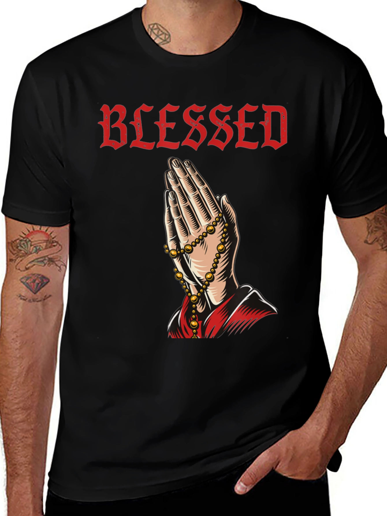 Blessed Praying Hands Graphic Tee