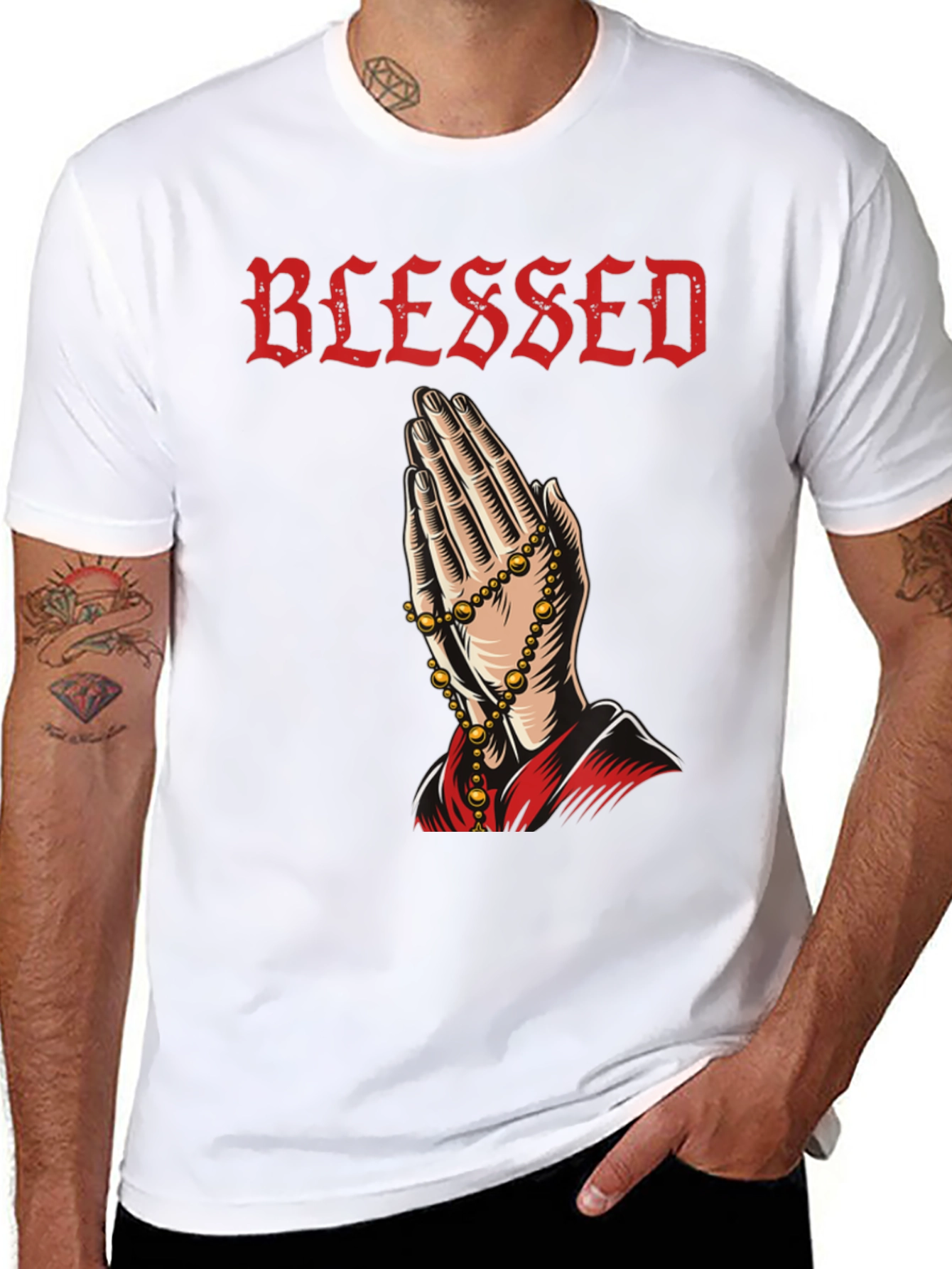 Blessed Praying Hands Graphic Tee