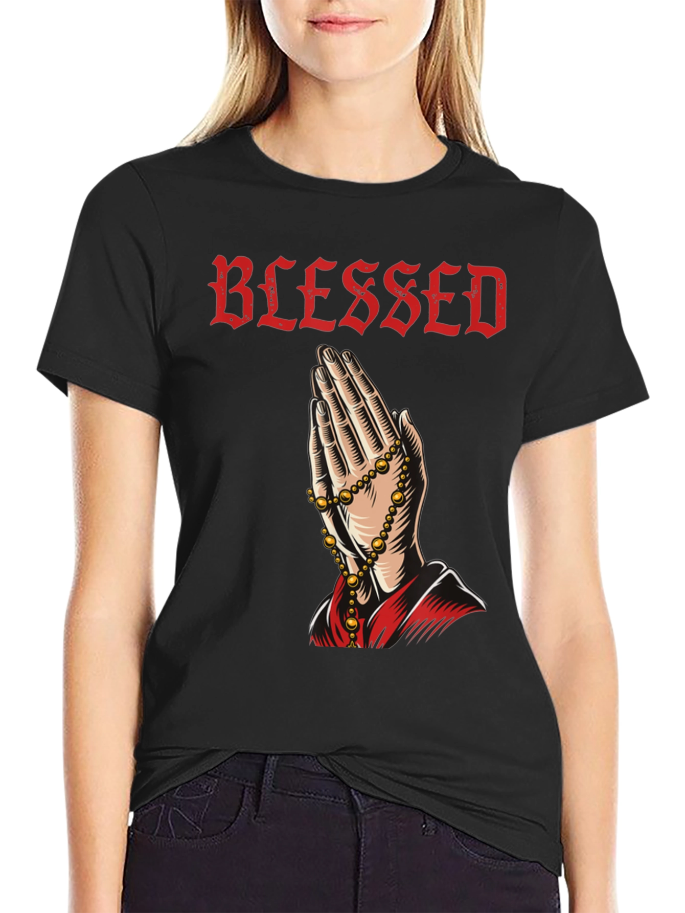 Blessed Praying Hands Graphic Tee