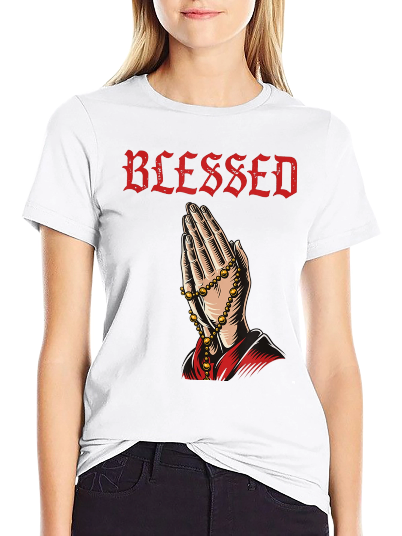 Blessed Praying Hands Graphic Tee