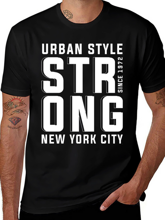 Urban Style Strong NY Tee - Black
