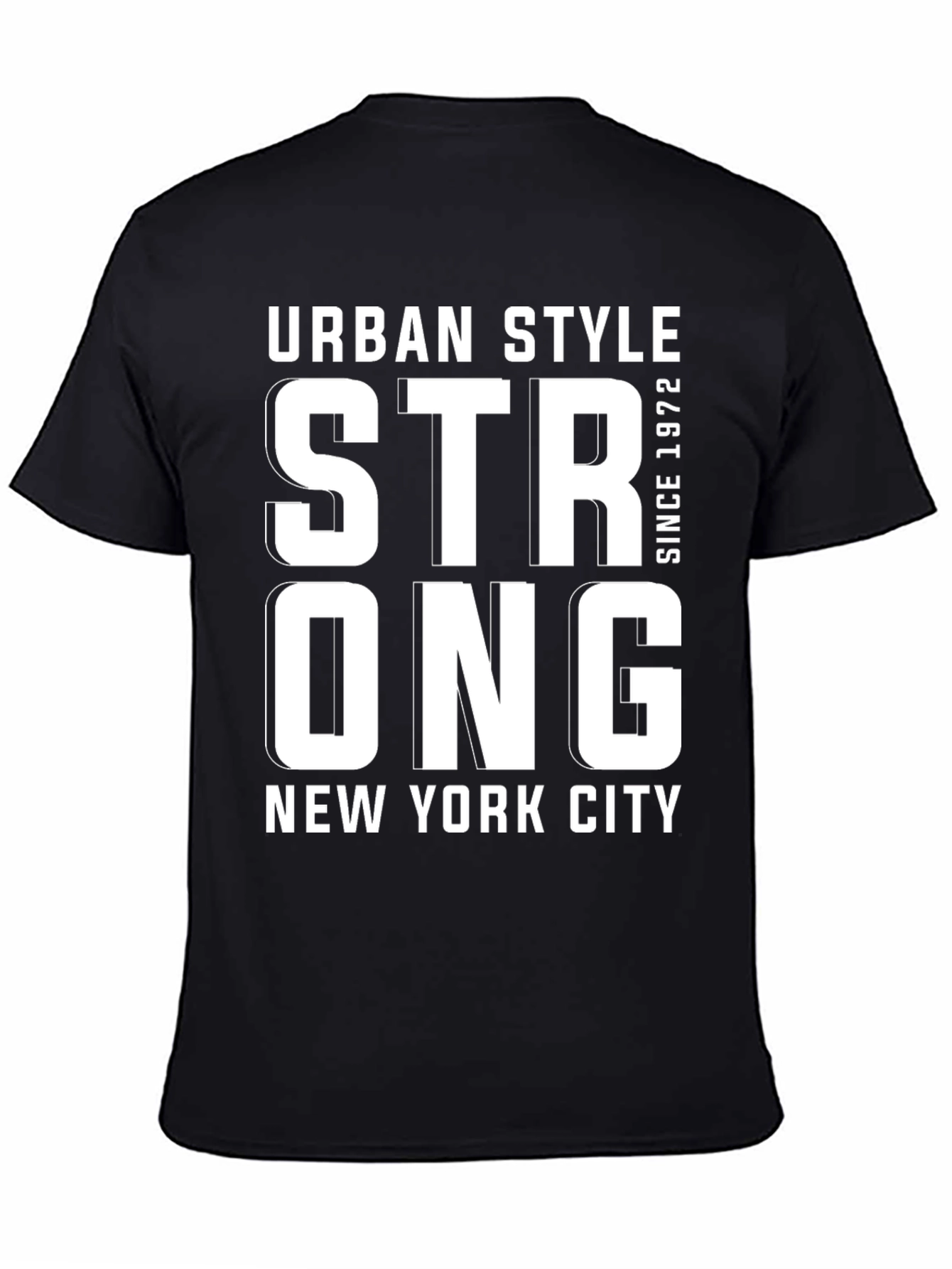 Urban Style Strong NY Tee - Black