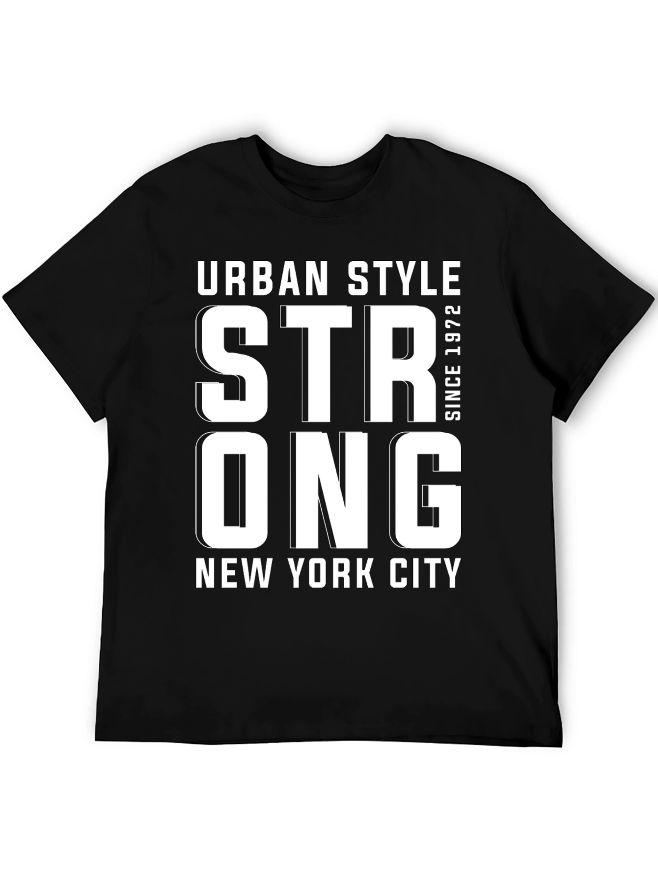 Urban Style Strong NY Tee - Black