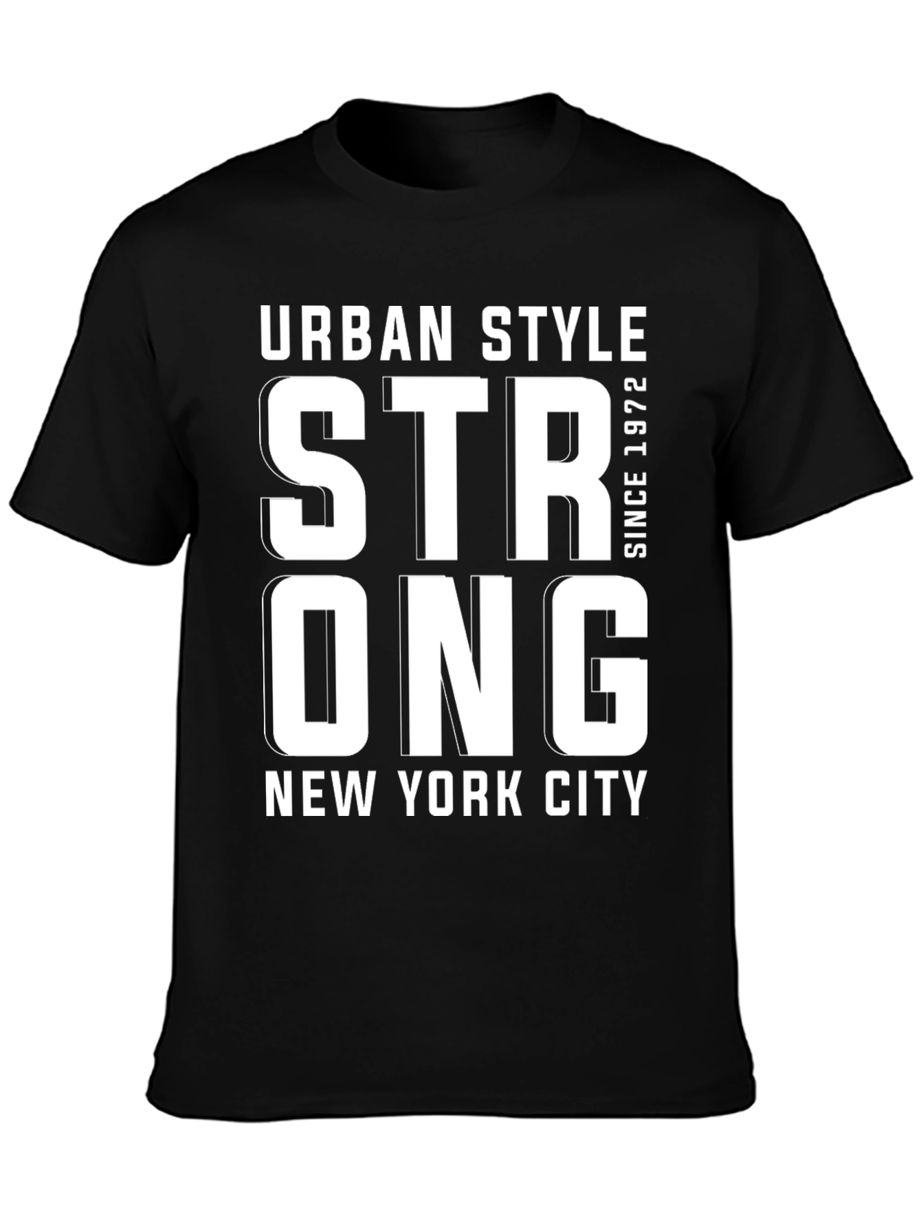 Urban Style Strong NY Tee - Black