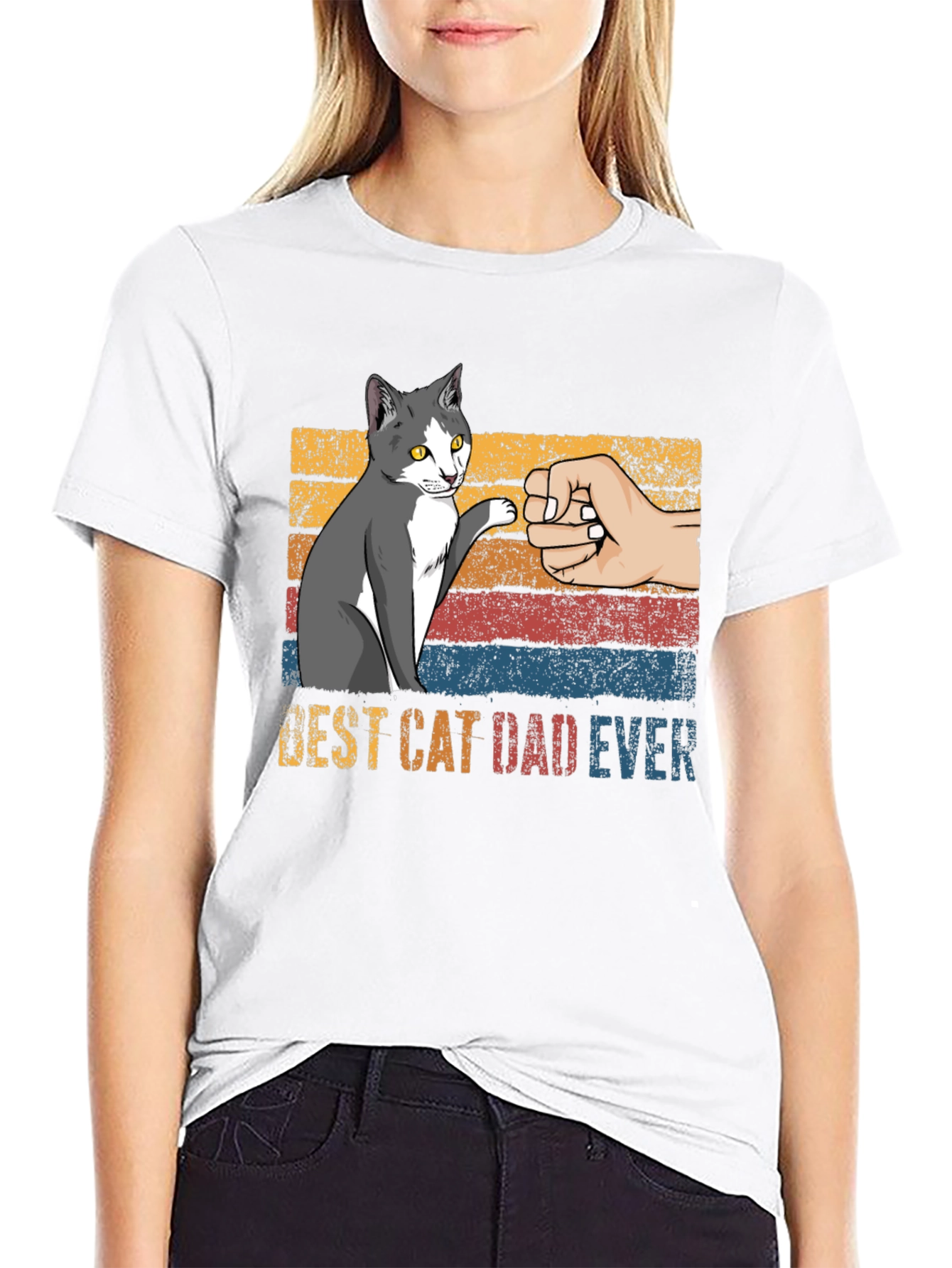 Best Cat Dad Ever Graphic T-Shirt