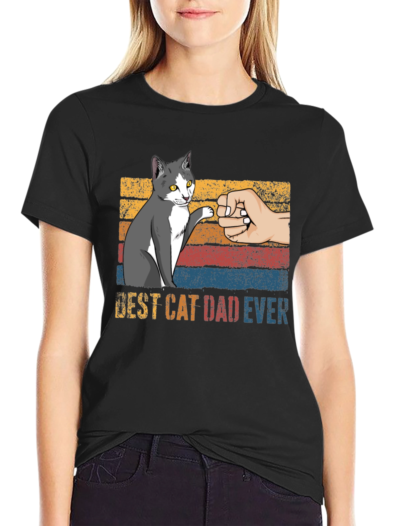 Best Cat Dad Ever Graphic T-Shirt