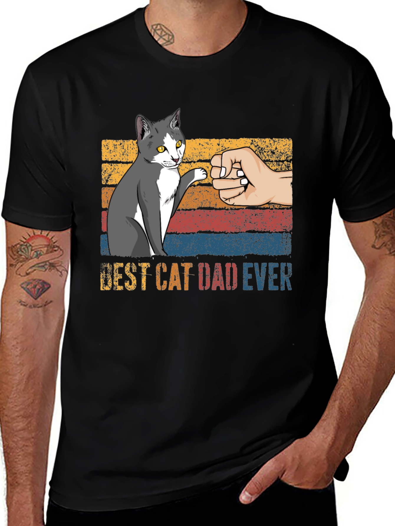 Best Cat Dad Ever Graphic T-Shirt
