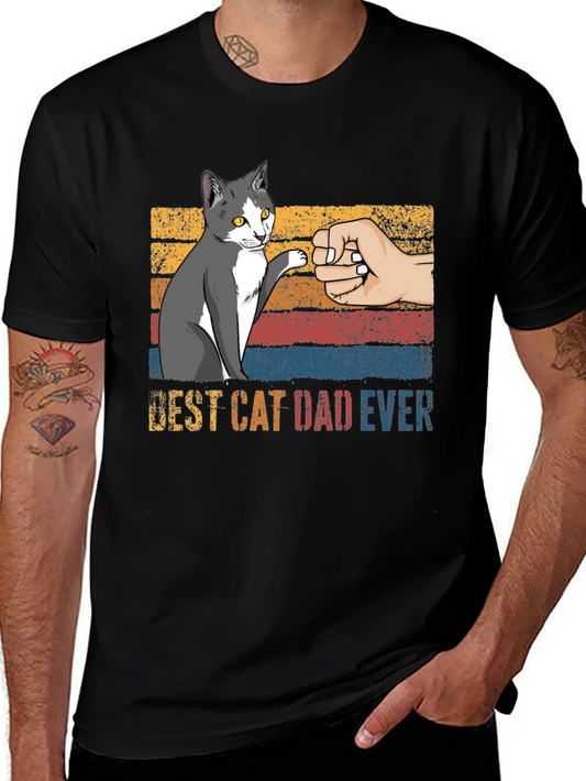 Best Cat Dad Ever Graphic T-Shirt