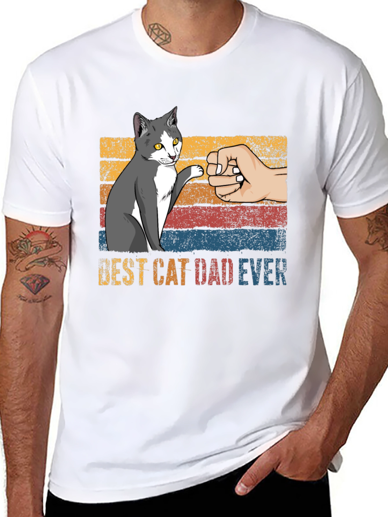 Best Cat Dad Ever Graphic T-Shirt