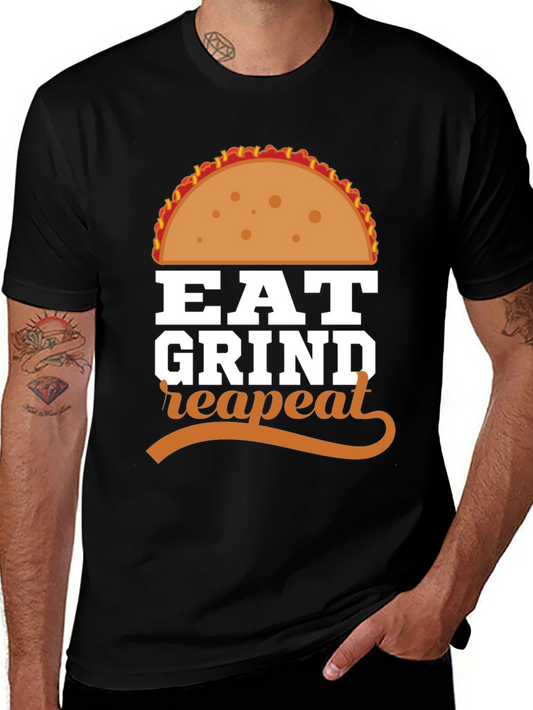 Eat Grind Repeat Taco Graphic T-Shirt