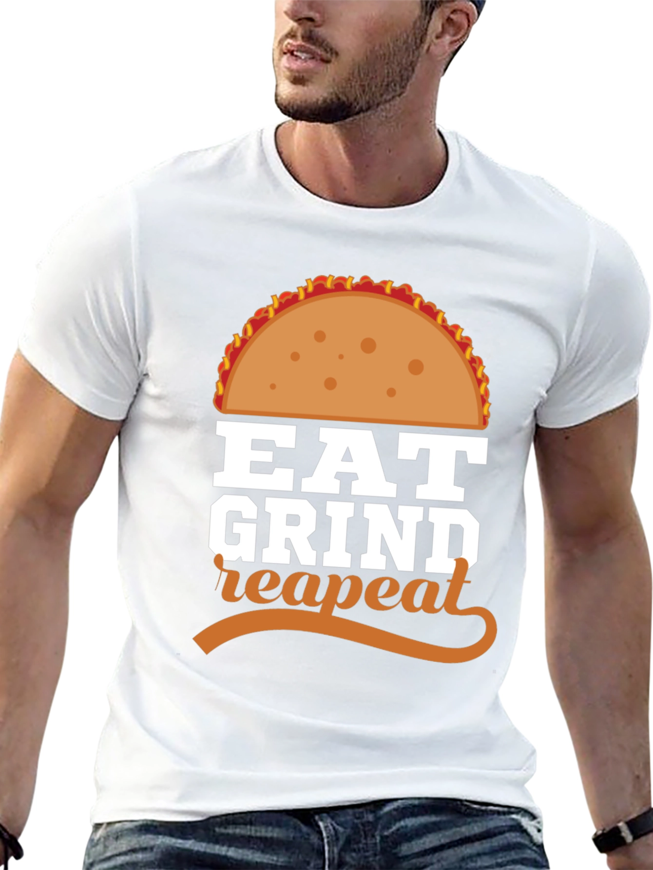 Eat Grind Repeat Taco Graphic T-Shirt