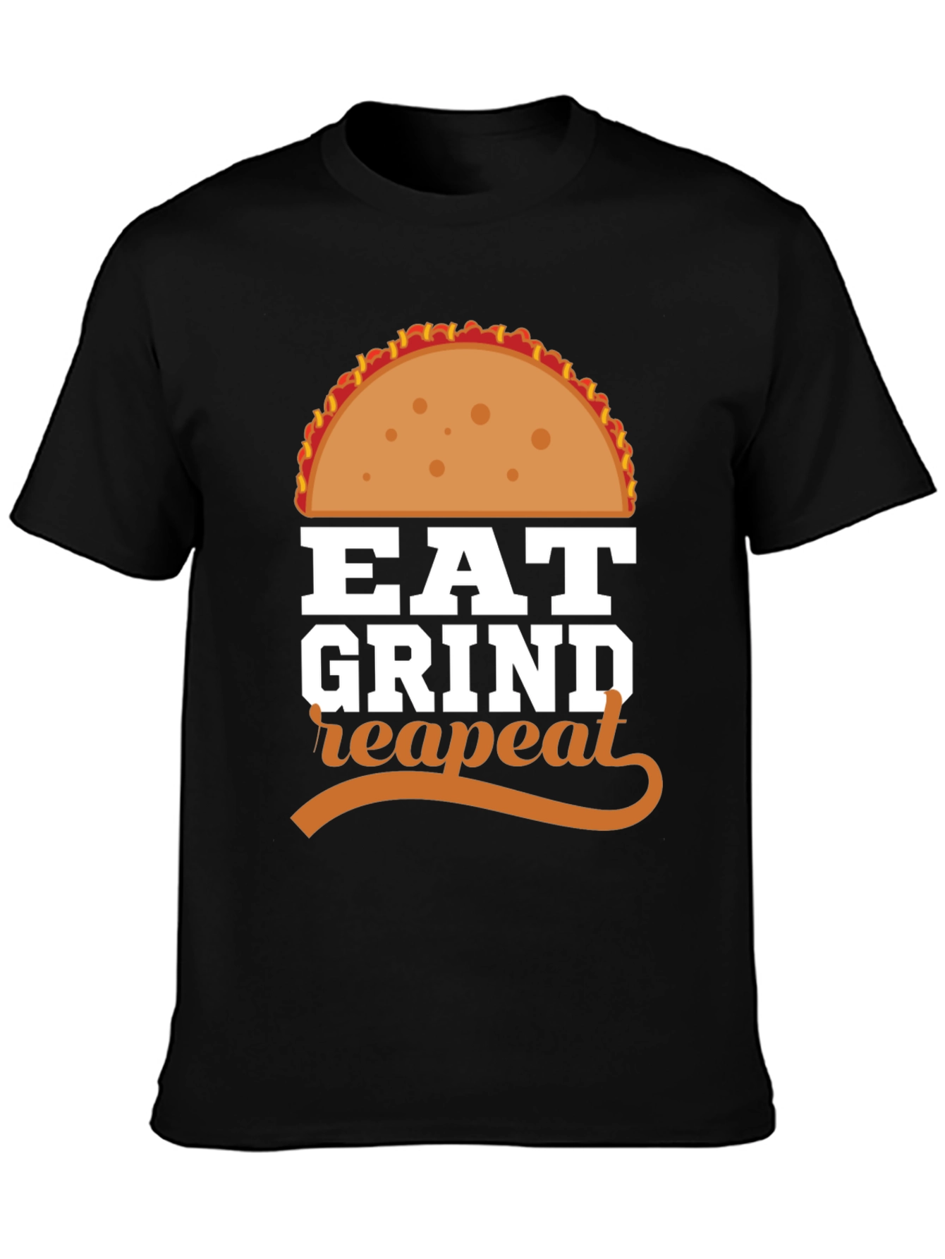 Eat Grind Repeat Taco Graphic T-Shirt