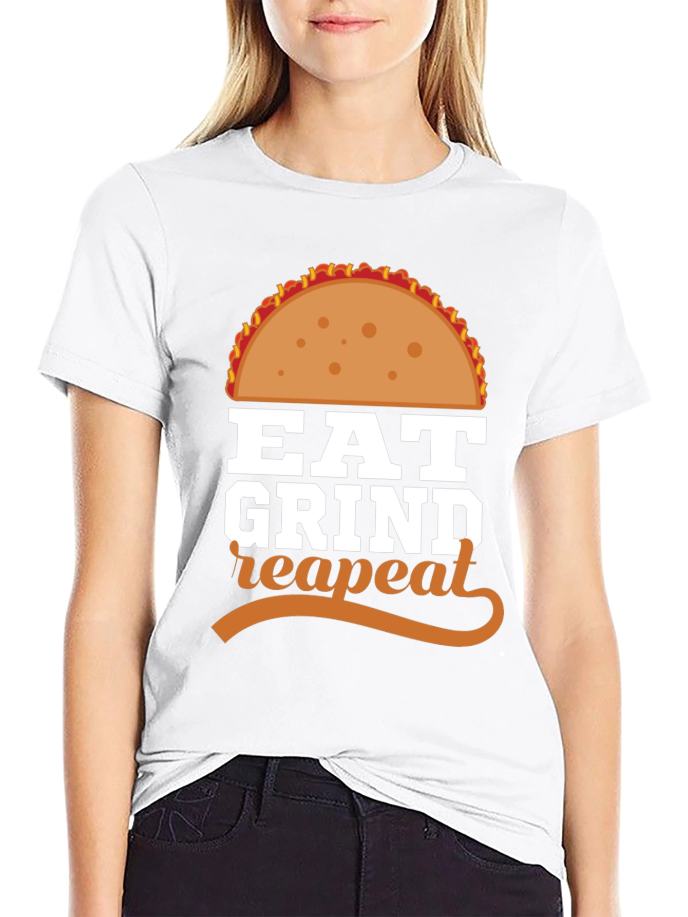 Eat Grind Repeat Taco Graphic T-Shirt