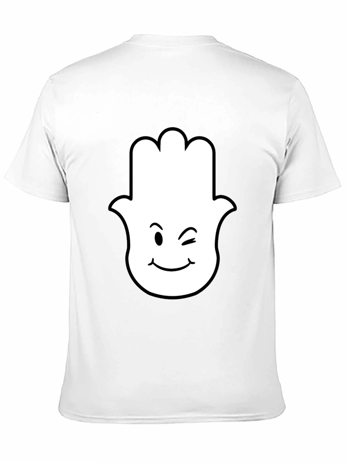 Hamsa Hand Wink Emoji Black T-Shirt
