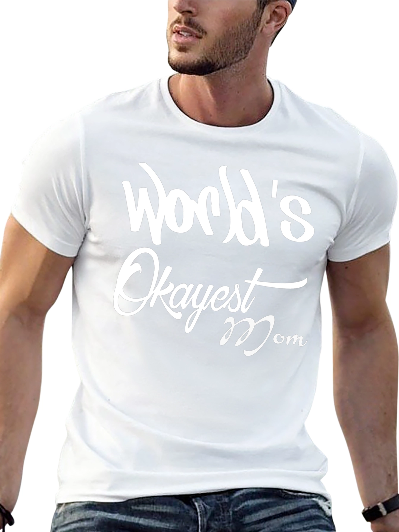 Worlds Okayest Mom Graphic Tee - Black