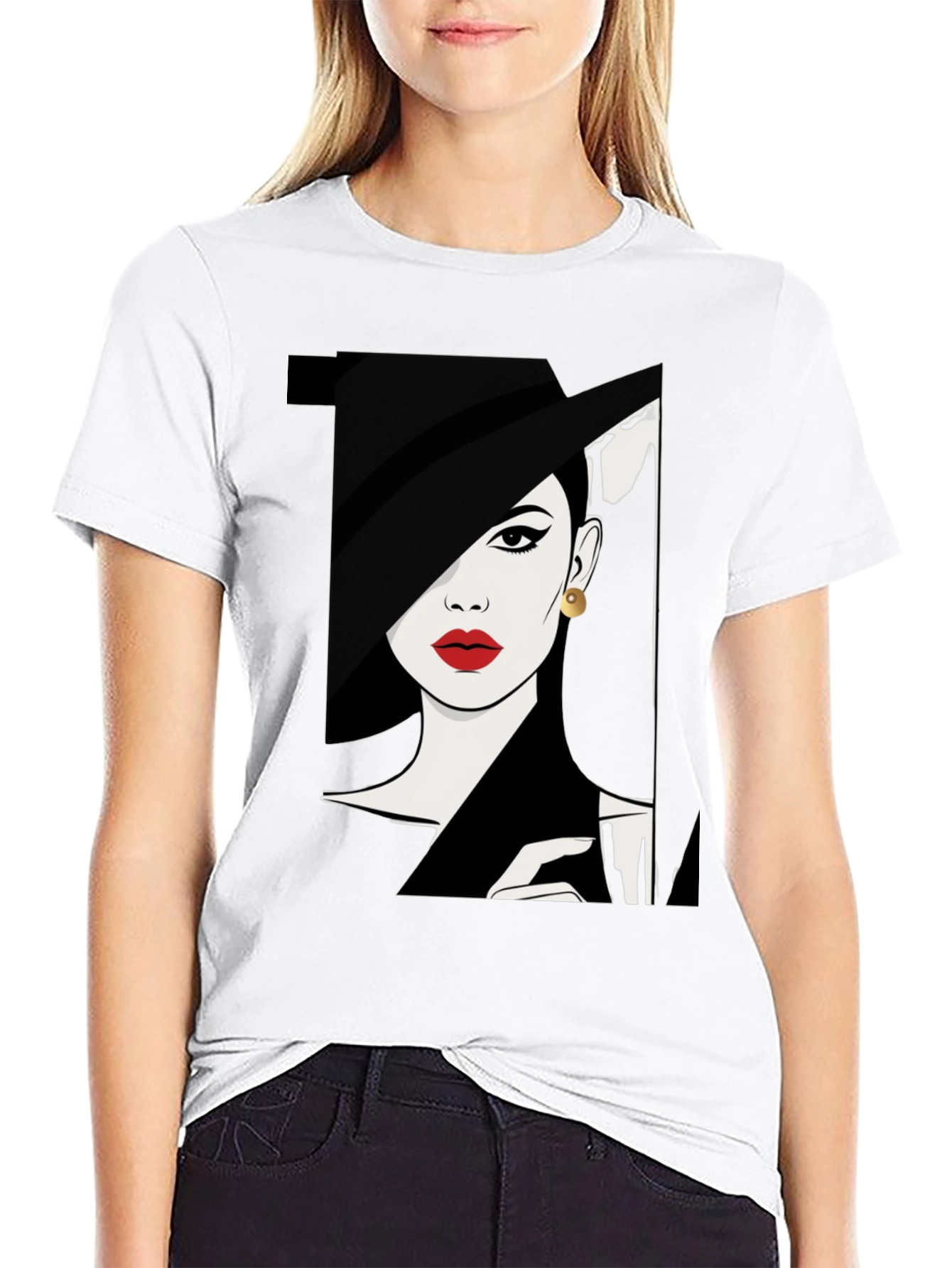 Audrey Hepburn Style Graphic Tee - Classic Chic Fashion