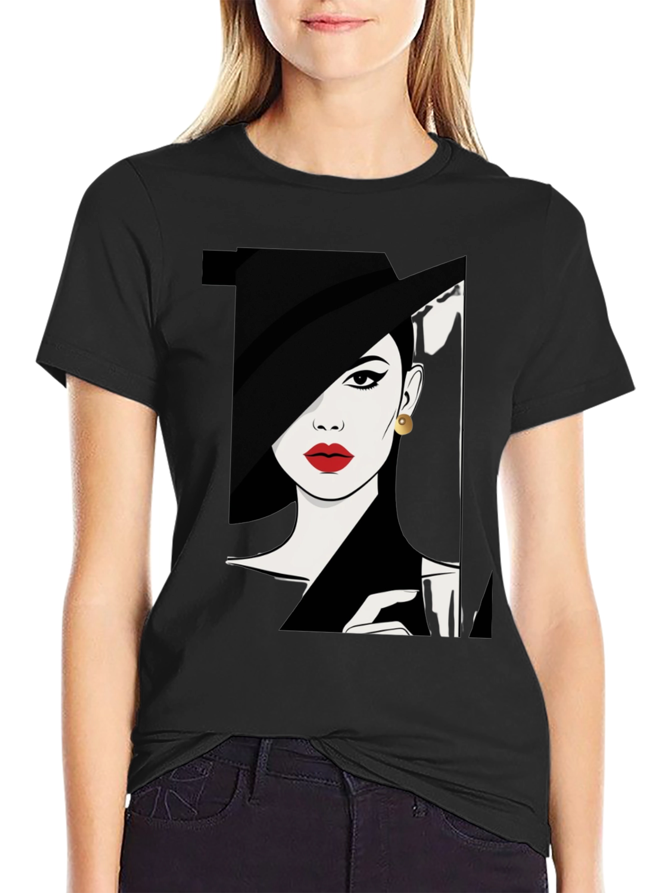 Audrey Hepburn Style Graphic Tee - Classic Chic Fashion