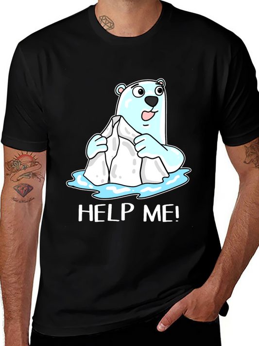 Help Me Polar Bear Graphic T-Shirt