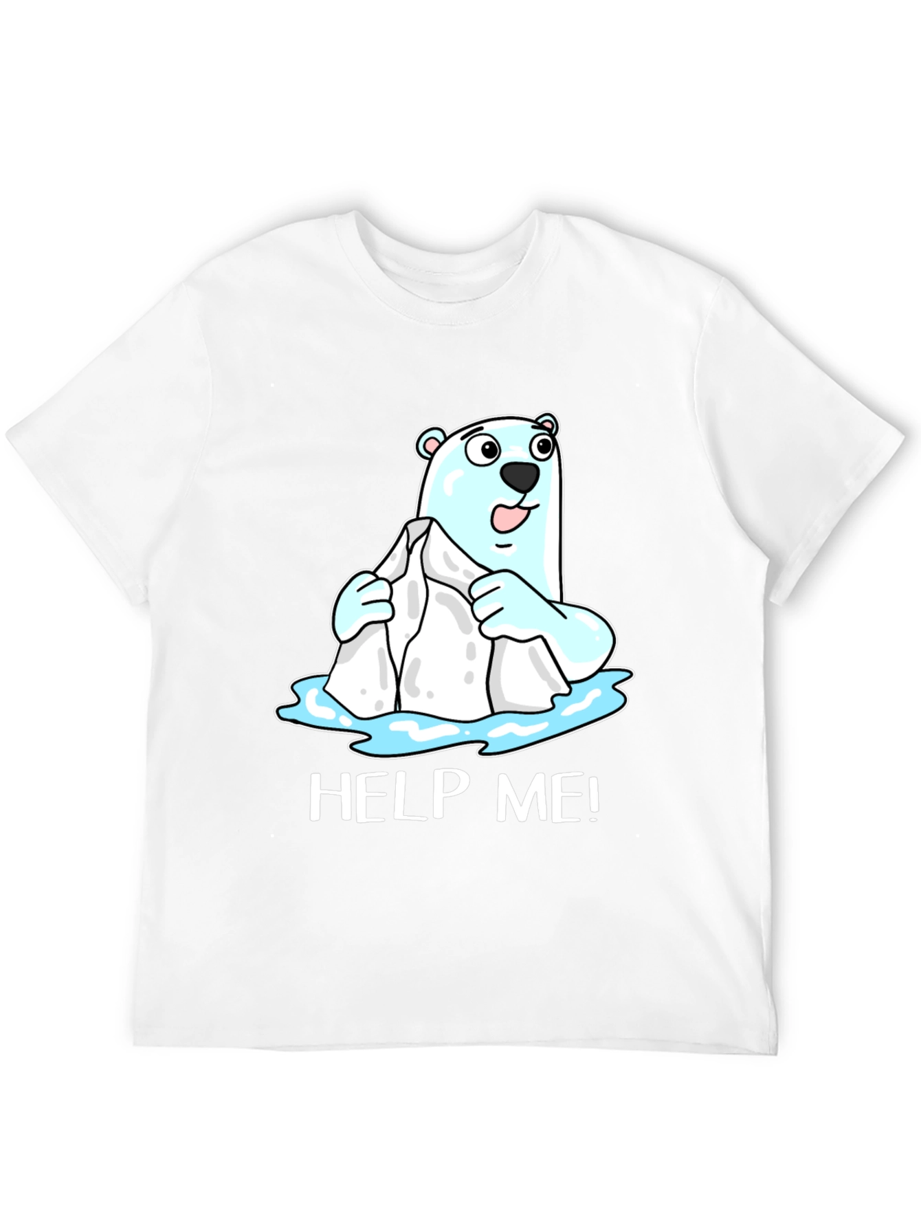 Help Me Polar Bear Graphic T-Shirt