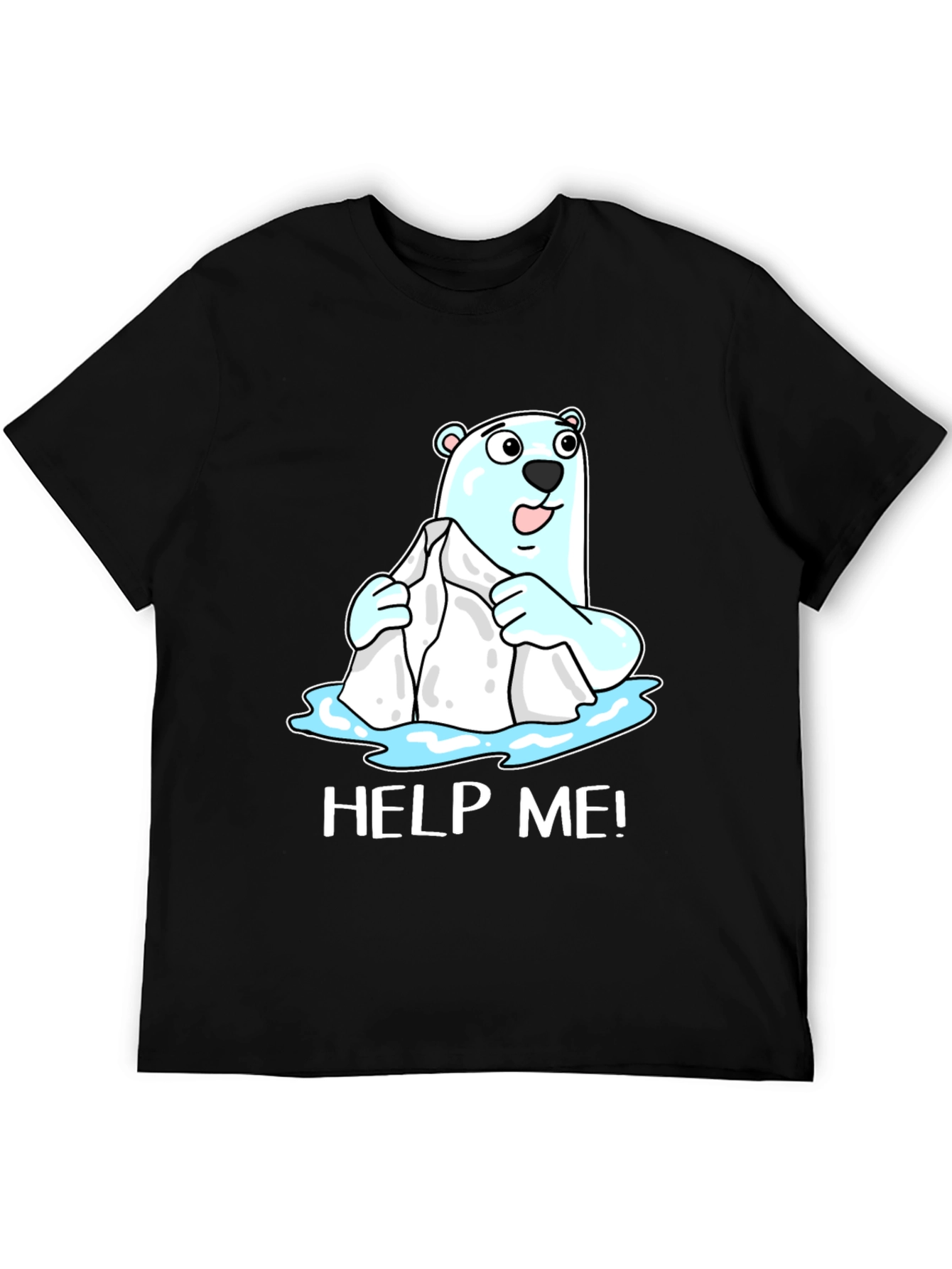 Help Me Polar Bear Graphic T-Shirt