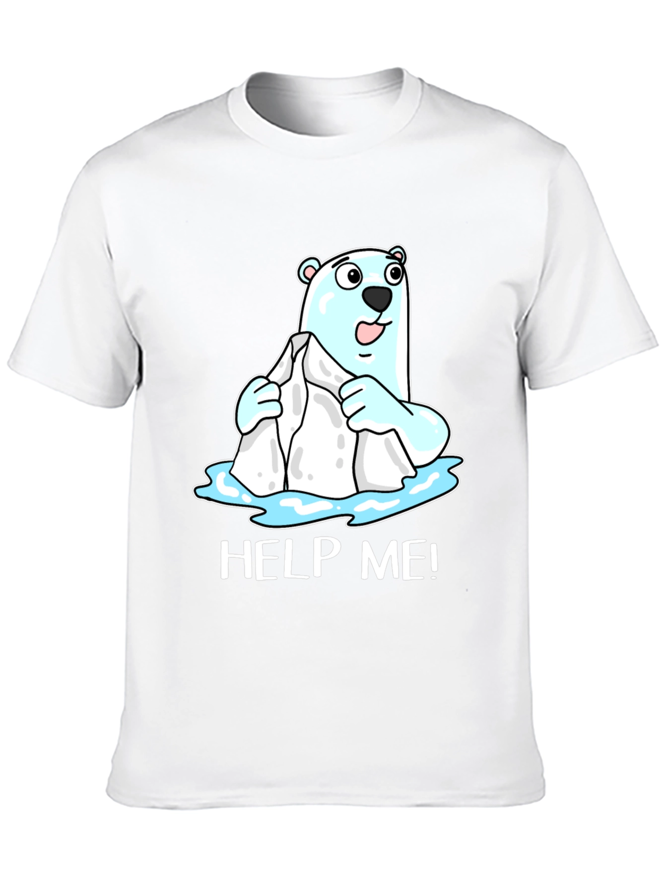 Help Me Polar Bear Graphic T-Shirt