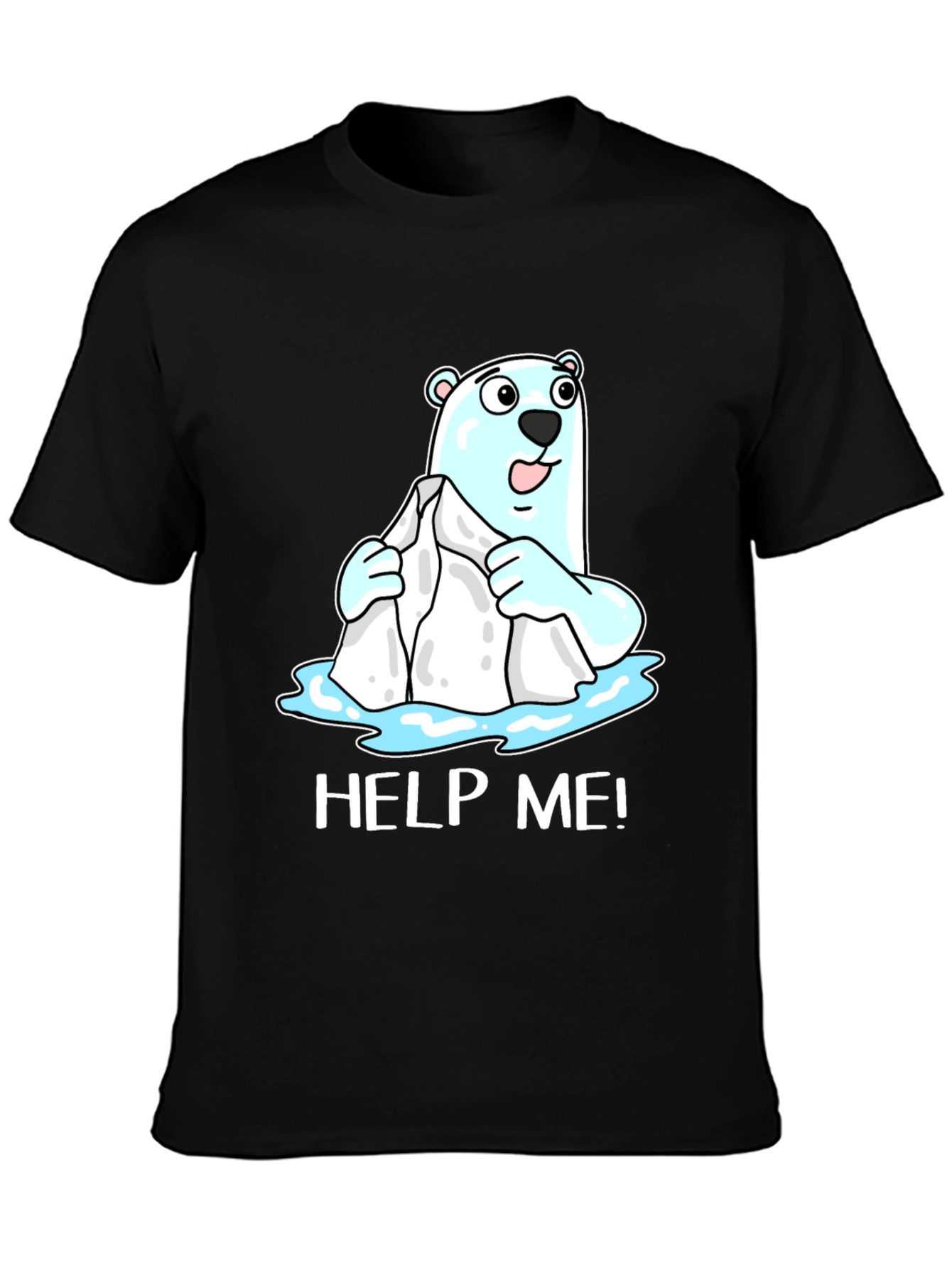 Help Me Polar Bear Graphic T-Shirt