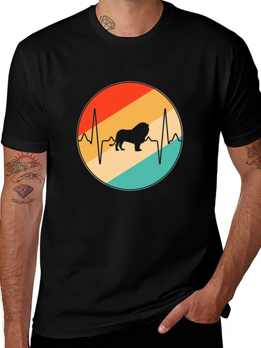 Lion Heartbeat Graphic Tee - Black