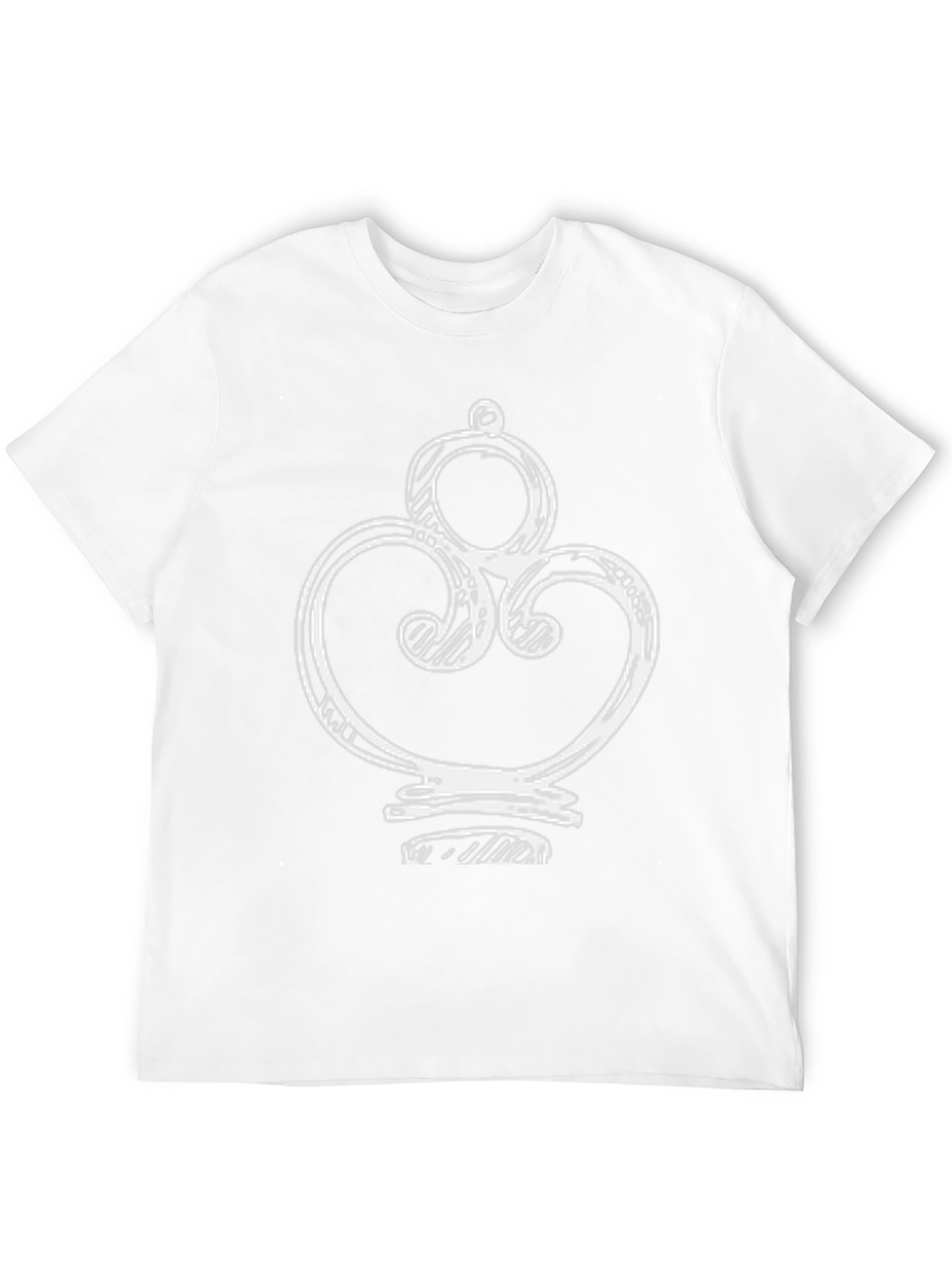 Ornate White Design on Black T-Shirt