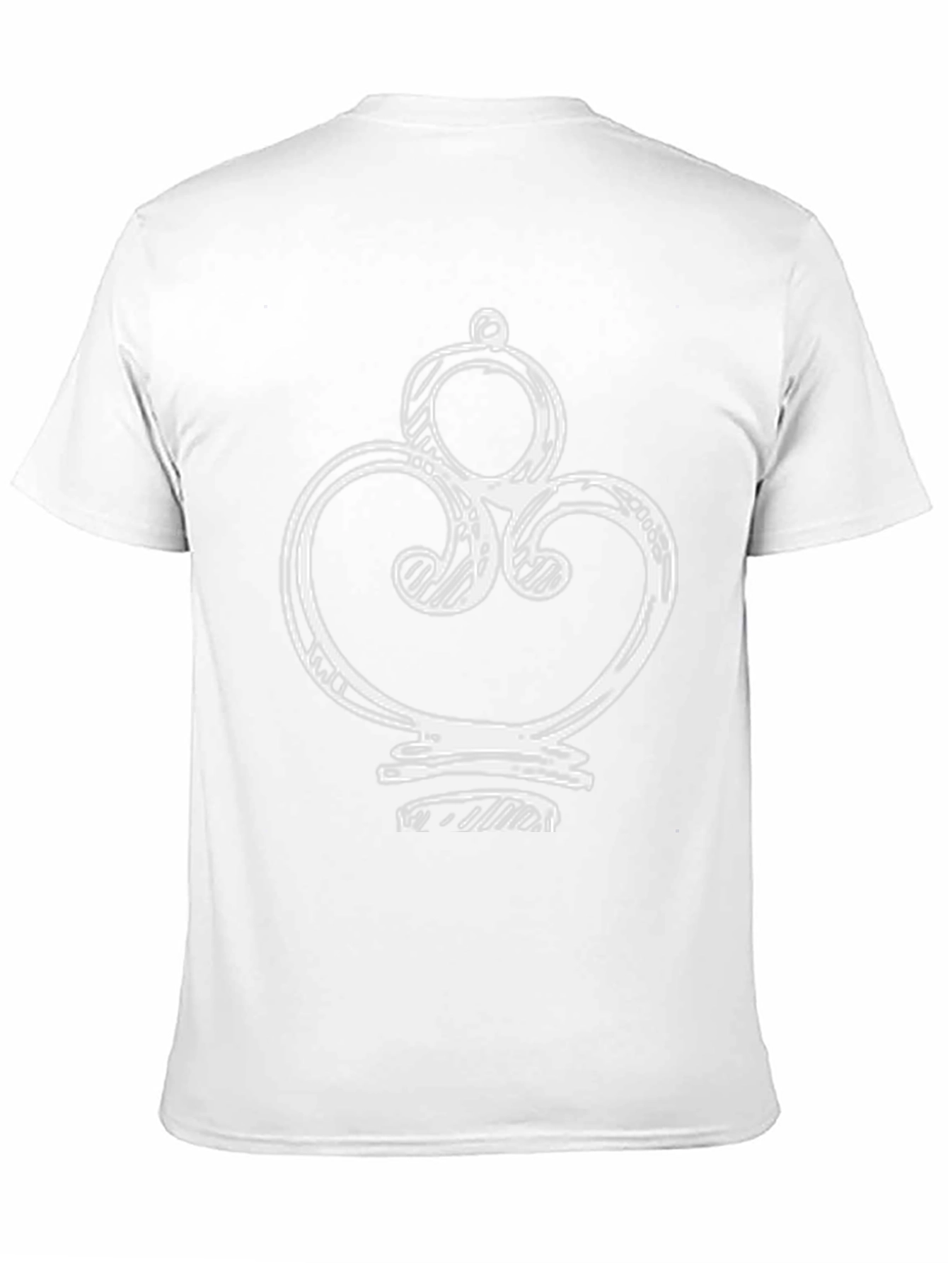 Ornate White Design on Black T-Shirt
