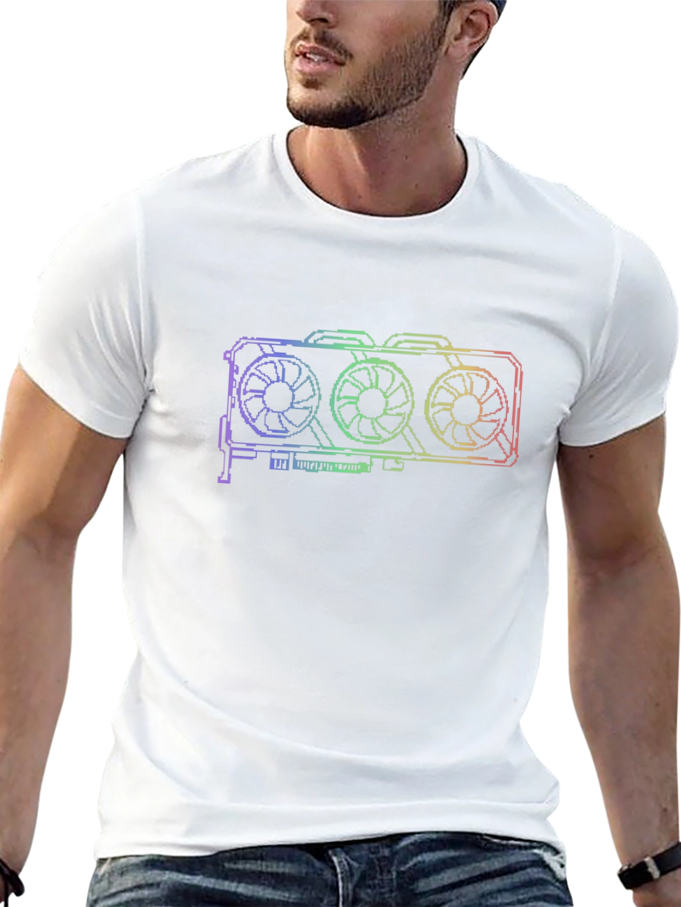 PC Gaming GPU Rainbow Graphic T-Shirt