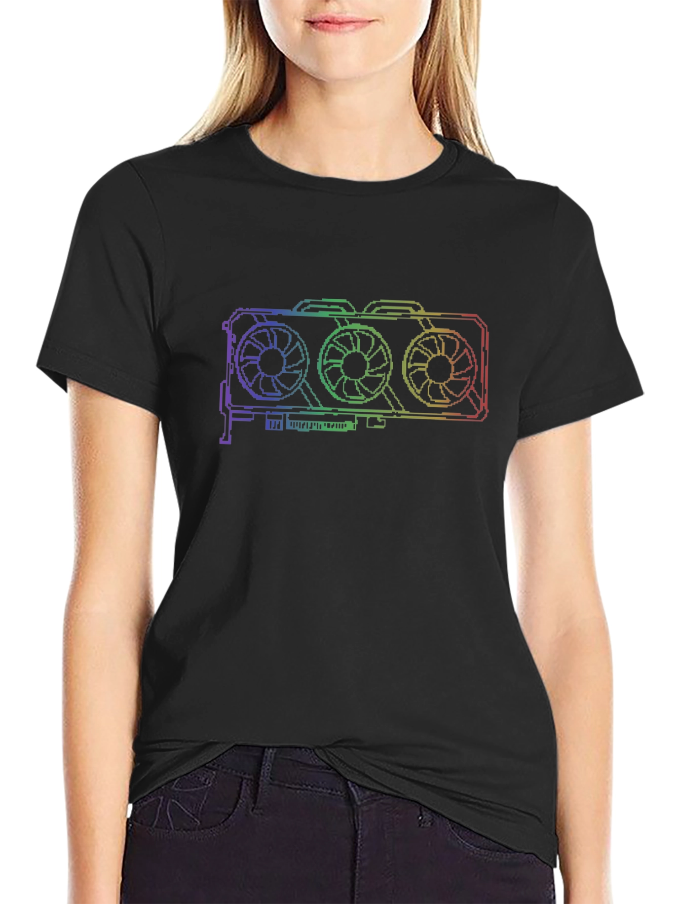 PC Gaming GPU Rainbow Graphic T-Shirt