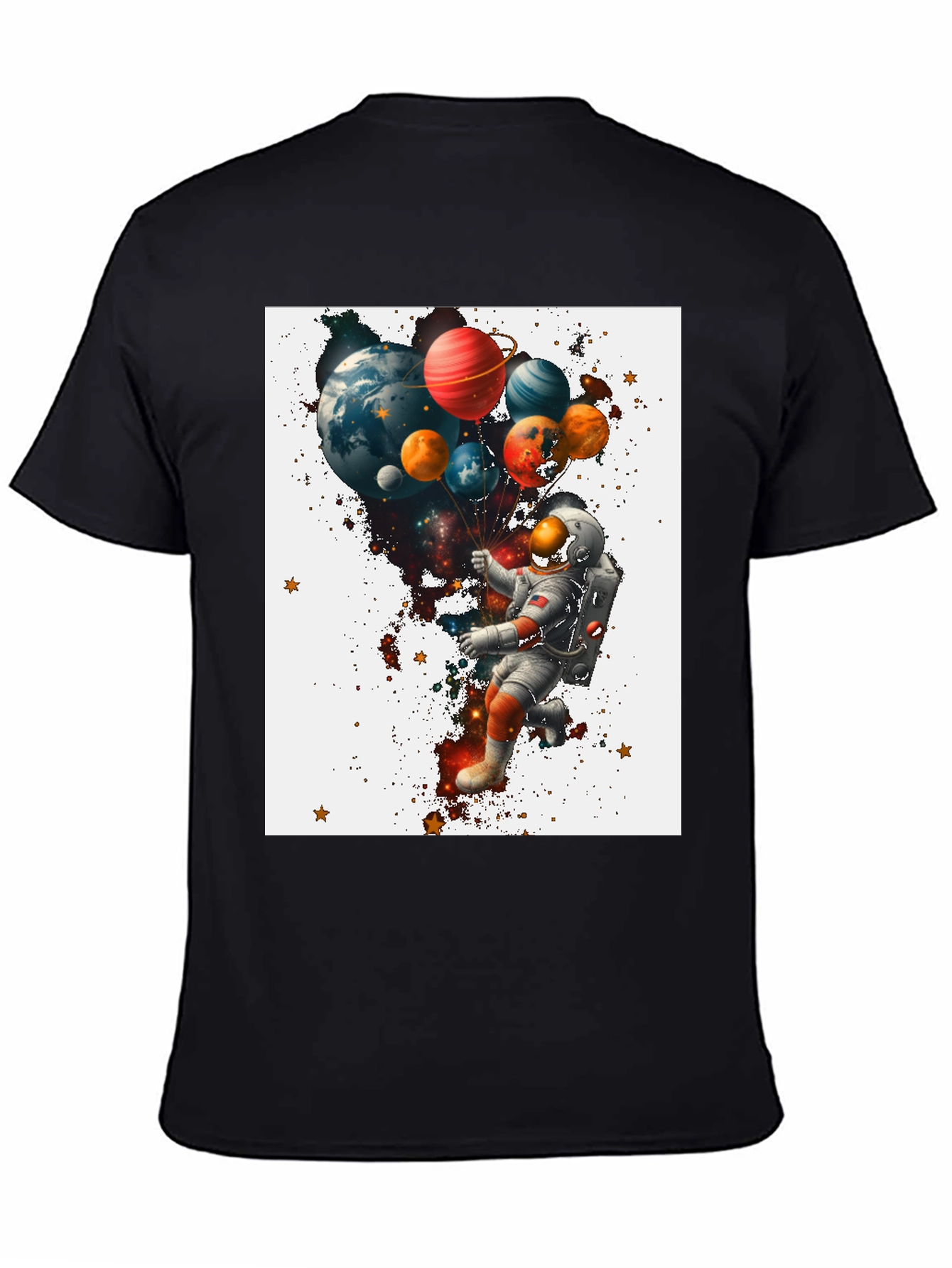 Astronaut Planet Balloons Graphic T-Shirt
