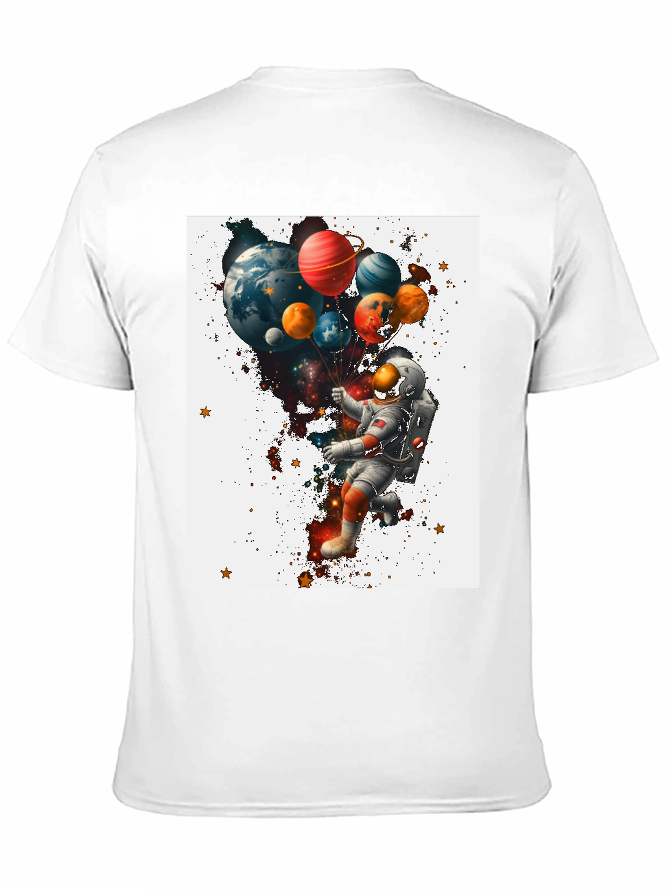 Astronaut Planet Balloons Graphic T-Shirt